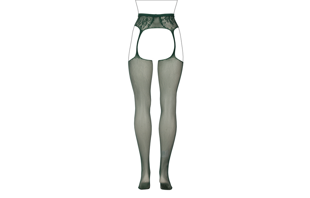 Fishnet and Lace Garterbelt Stockings - Queen Size