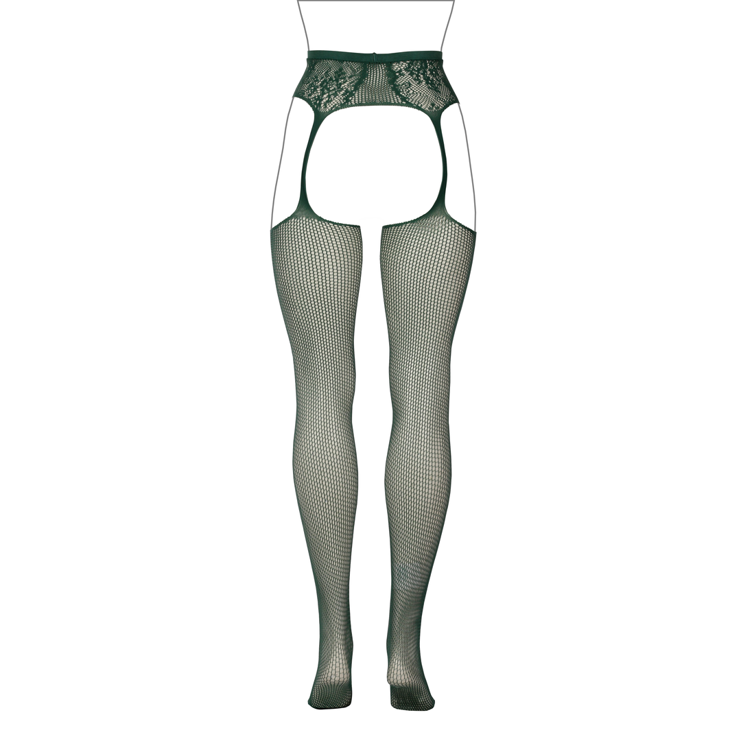 Fishnet Stockings With Lace Women's XL-4XL – Le Désir Green
