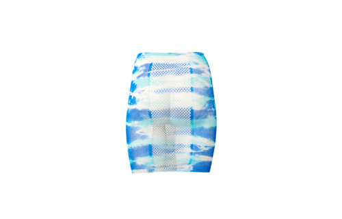 High-Waist Fishnet Skirt and Dazzling Cleavage Bling Sticker - One Size - Multicolor