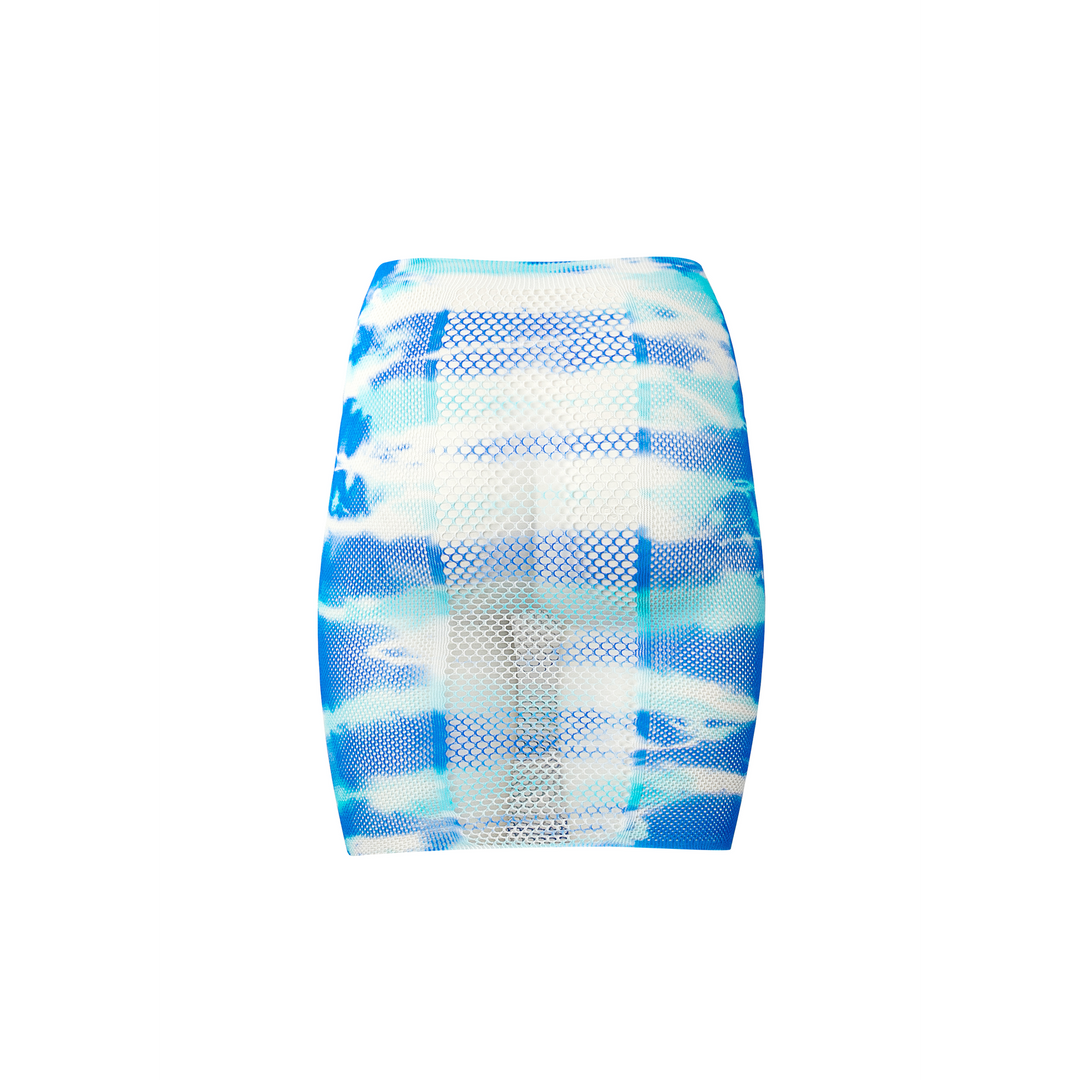 Visnetrokje met hoge taille en oogverblindende decolleté-sticker - één maat - veelkleurig