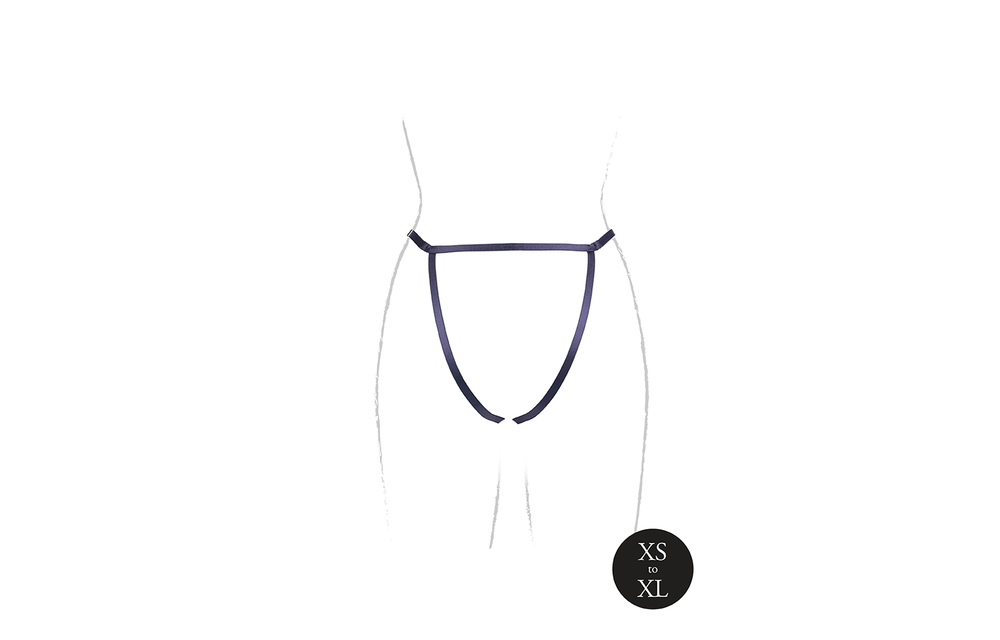 Aimé - Slip met Open Kruis en Billen, Verstelbare Schuif en Gouden Details - Een Maat