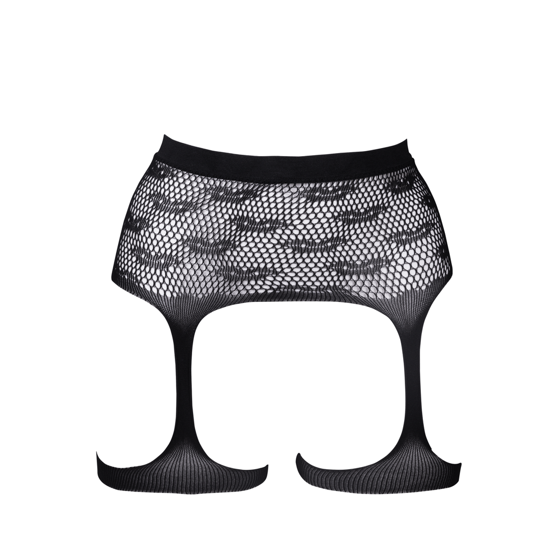 Kus Suspender Belt S-XL With Sweet Kiss Motif Black