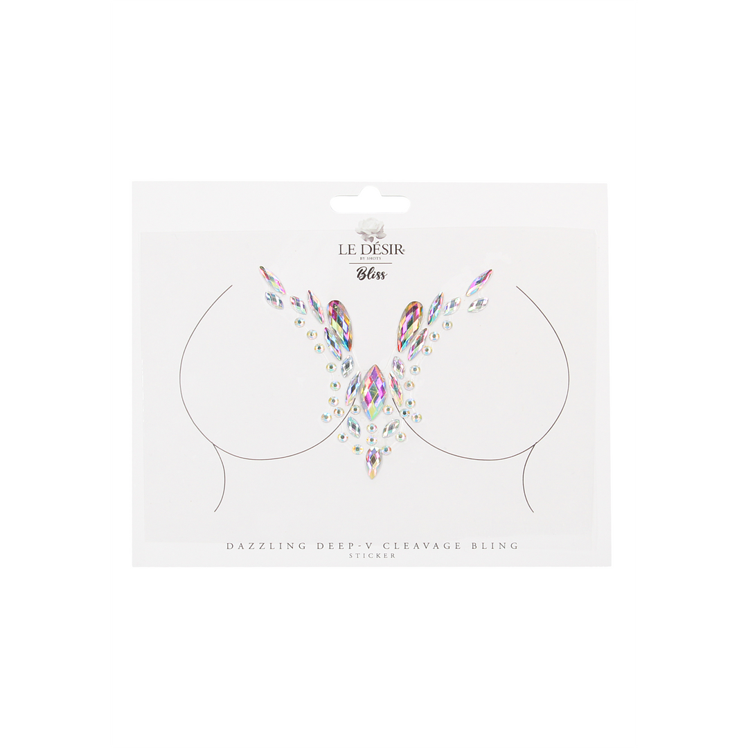 Dazzling Deep-V Neckline Bling Sticker – Glamour!
