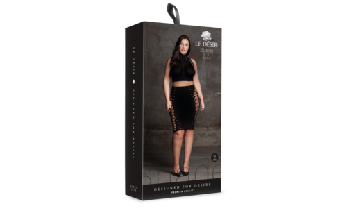 Kala XXXVII - Two Piece with Turtleneck, Crop Top and Skirt - Plus Size