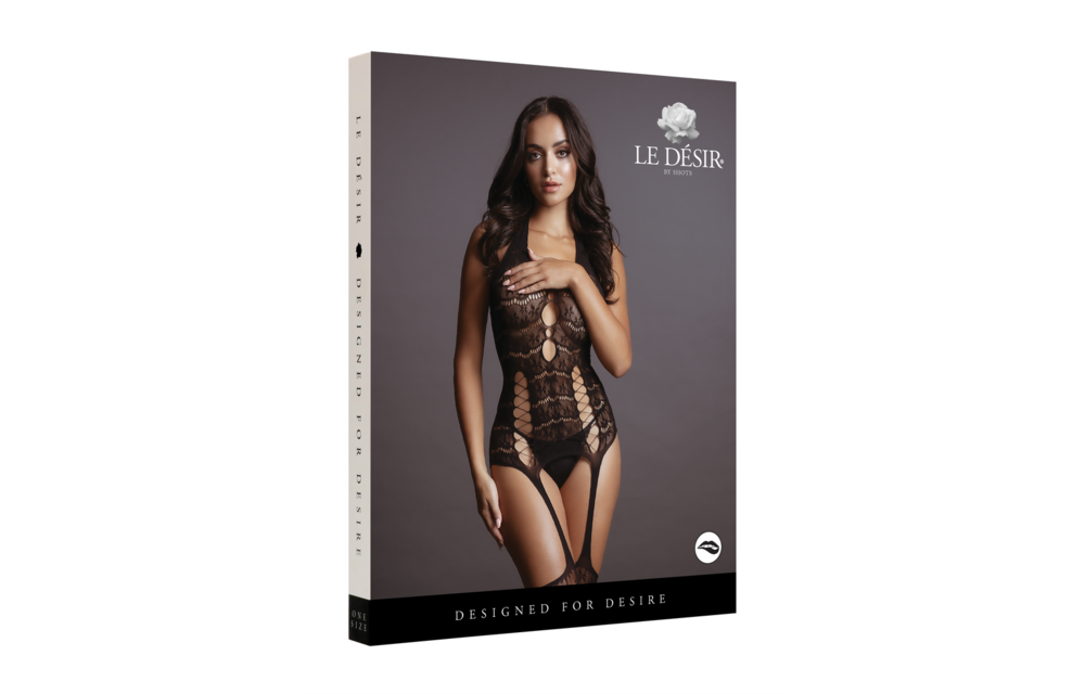 Lace Suspender Bodystocking Large Size - Elegant & Seductive