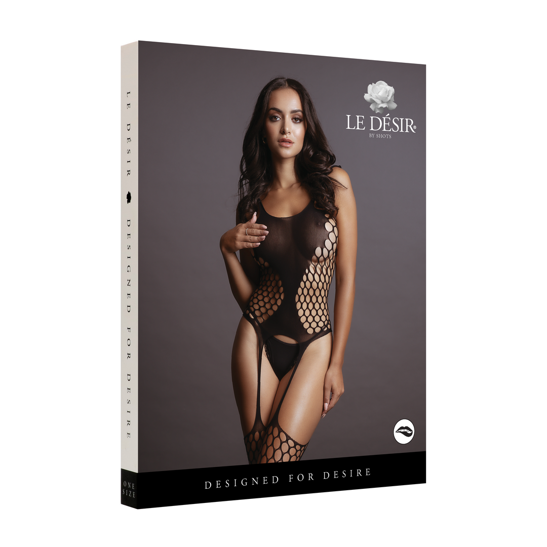 Fence Bodystocking mit Strapsen - Einheitsgröße