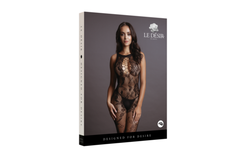 Criss Cross Neck Bodystocking Schwarz – Sexy und elastisch Einheitsgröße