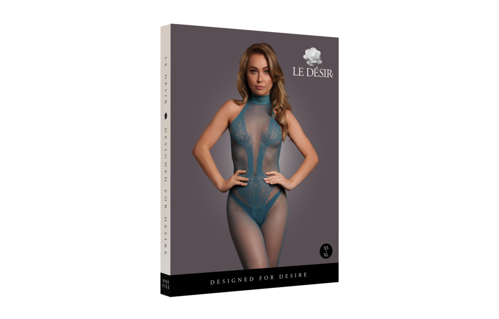 Seductive Bodystocking Lace & Fishnet – One Size Blue