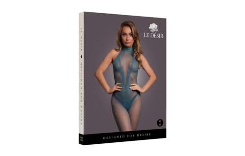 Verleidelijke Bodystocking Kant & Visnet – One Size Blauw