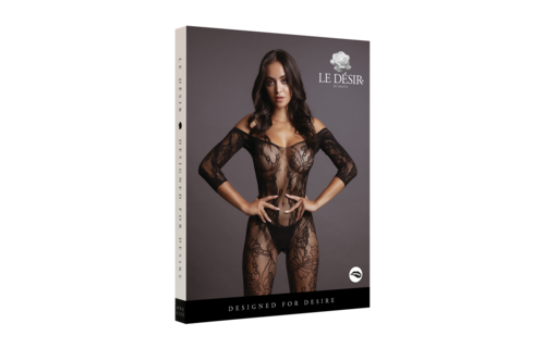 Kanten bodystocking met mouwen - grote maat