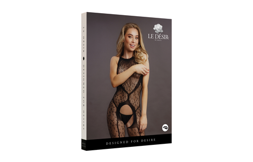 Kruisloze luipaard bodystocking - grote maat