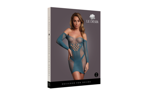 Long-Sleeved Net Mini Dress - One Size