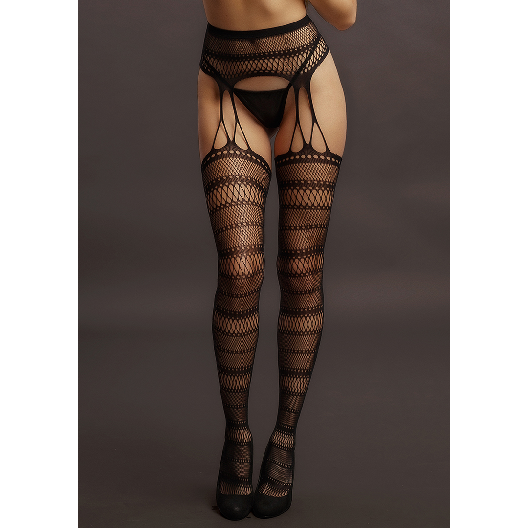 Jarretel Gestreepte Panty Grote Maat | Sexy & Comfortabel