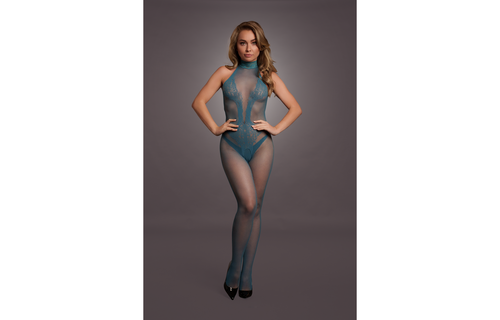 Seductive Bodystocking Lace & Fishnet – One Size Blue