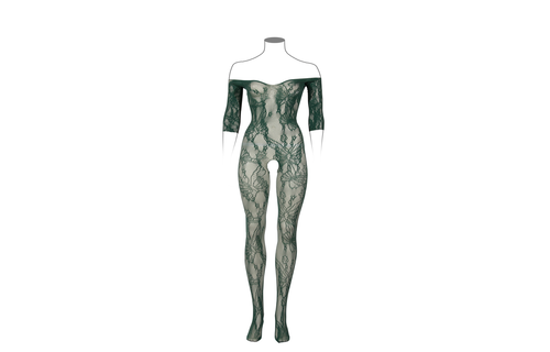 Kanten Bodystocking Lange Mouwen Queen Size - Le Désir Groen