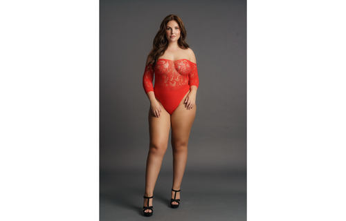 Kruisloze Strass Teddy Grote Maat Rood - Luxe & Comfort