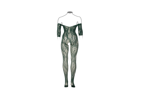 Lace Bodystocking Long Sleeves Queen Size - Le Désir Green