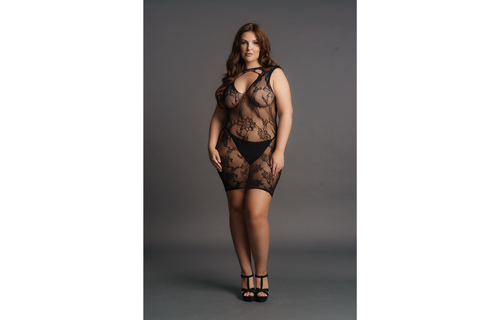 Lace Mini Dress High Neck XXL-5XL | Elegant & Comfortable