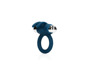 Vibrierender Rabbit-Cockring - Baltic Blue