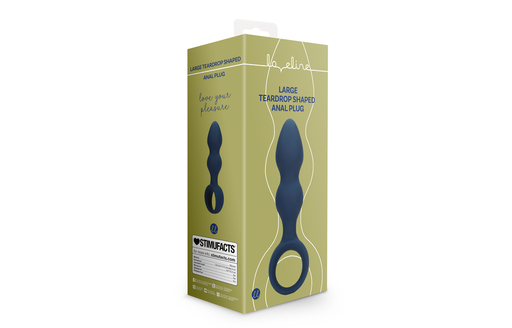 Teardrop Shaped Anal Plug - Groß - Ostseeblau