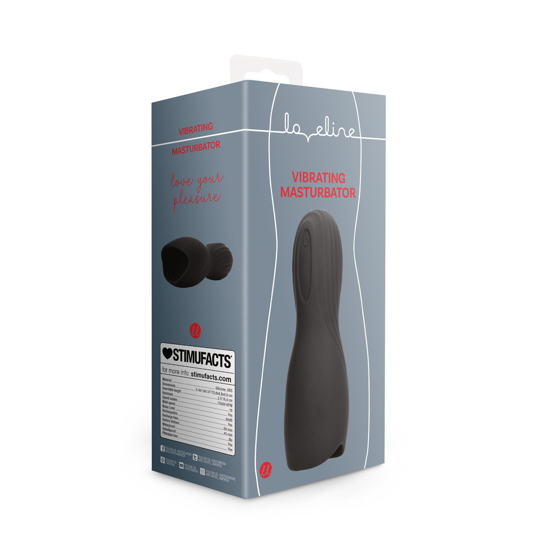 Vibrating Masturbator Sleeve Liquorice Black – Intense Pleasure