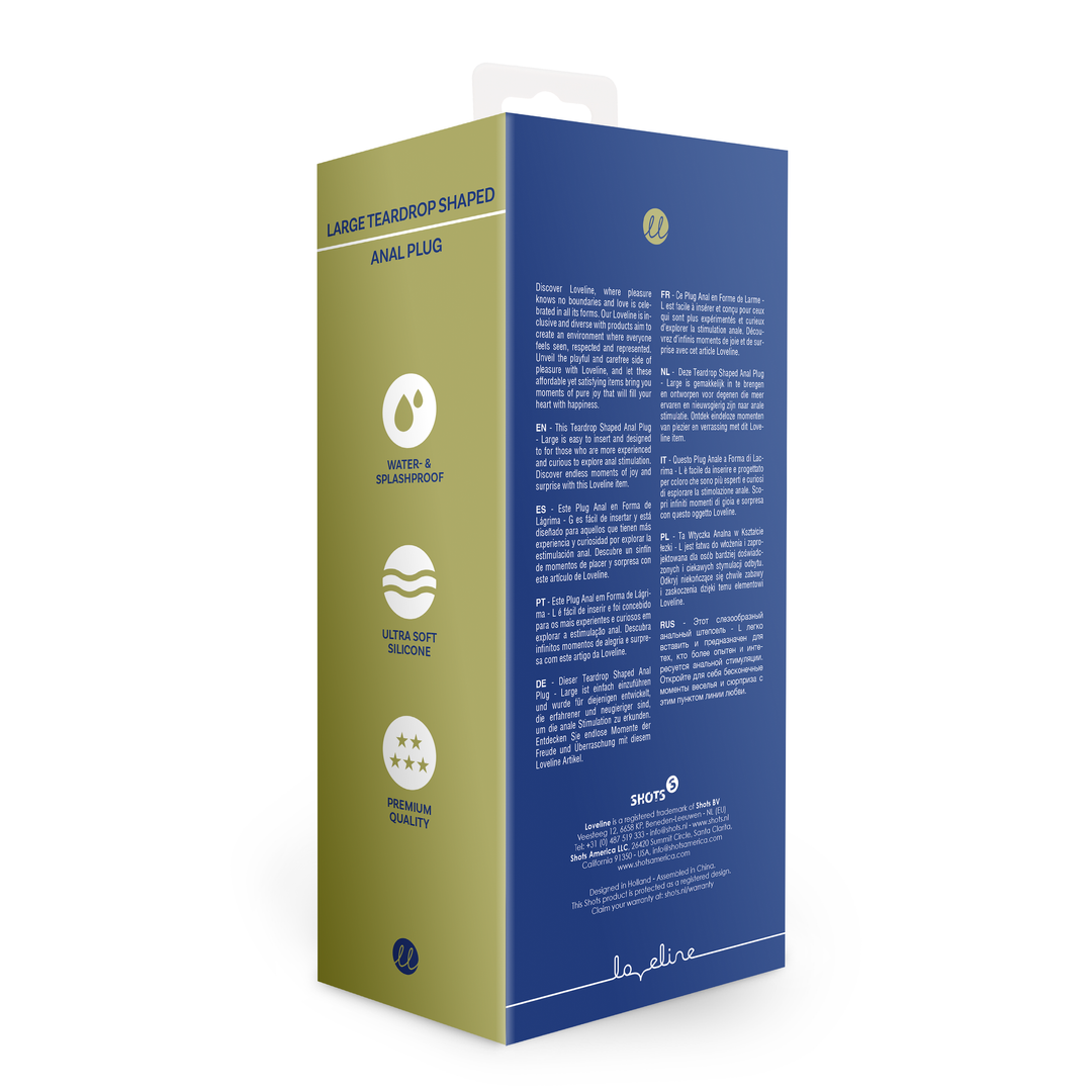 Teardrop Anaalplug - Groot - Baltisch Blauw