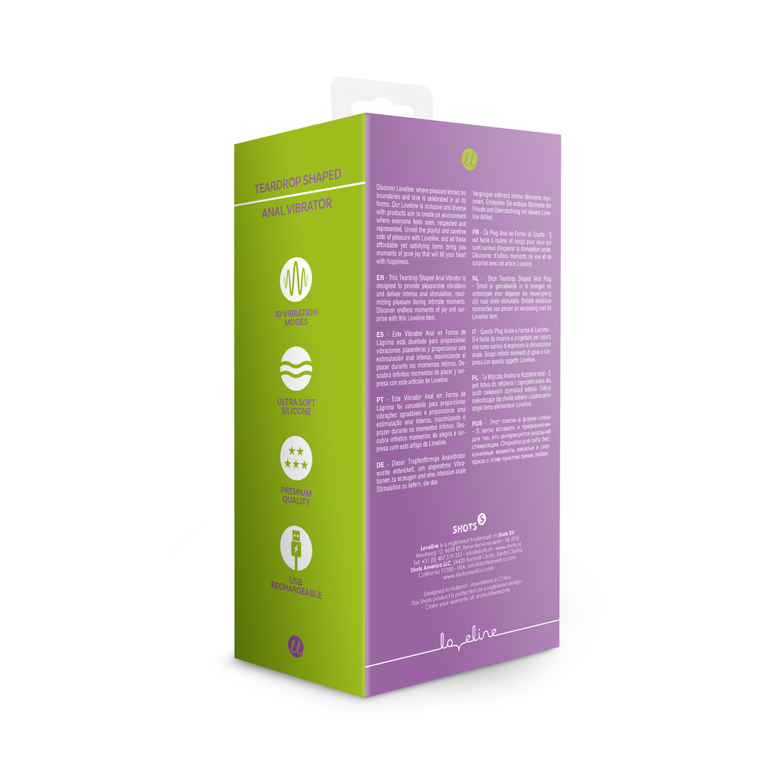 Teardrop Anaal Vibrator 16,6 cm Helder Paars – Intens Genot