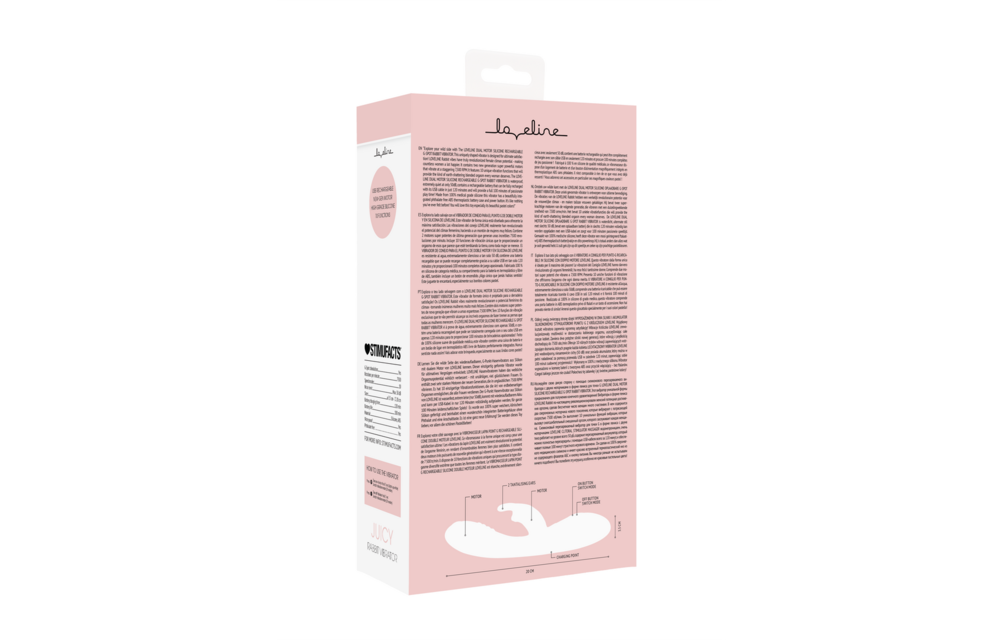 Juicy Rabbit Vibrator – Loveline Dual Motor, Pastel Pink