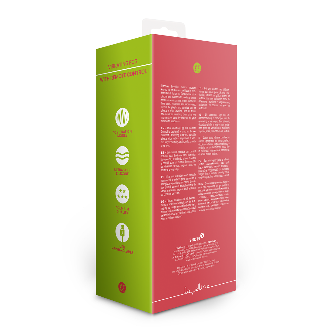 Vibrating Egg With Remote Control - Strawberry Red