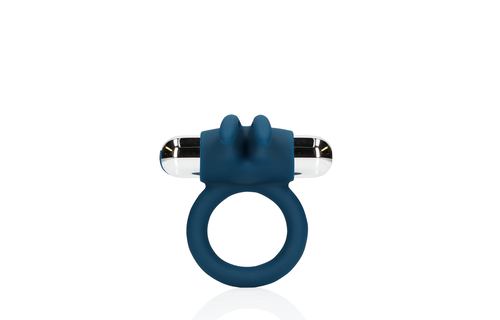 Vibrierender Rabbit-Cockring - Baltic Blue