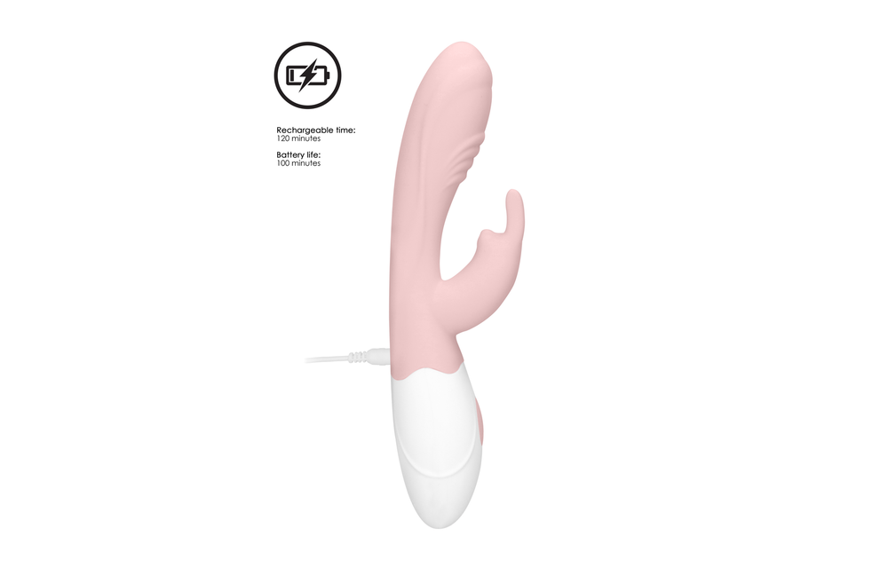 Juicy Rabbit Vibrator – Loveline Dual Motor, Pastel Pink