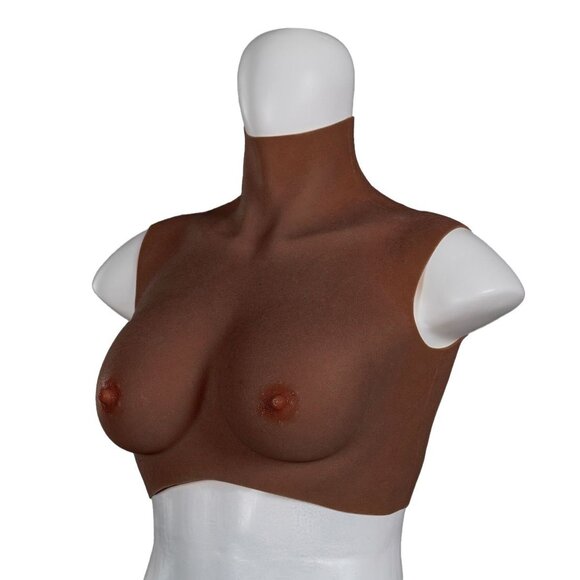 Ultra Realistic Silicone Breasts Dark - Size S C Cup