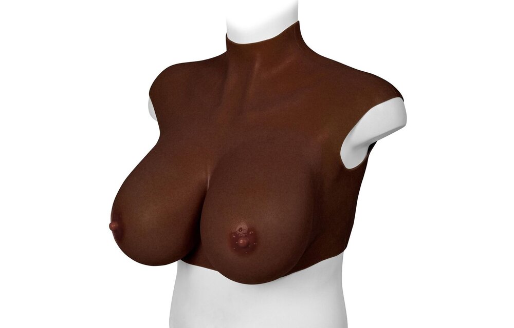 Ultra Realistic XL Breasts Dark - H Cup Silicone