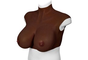 Ultrarealistisch geformte Brüste Dunkel  - XL