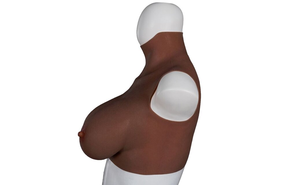Ultra-realistische Silikonbrüste dunkel – Größe L (E-Cup)