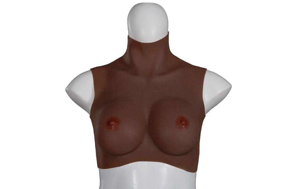 Ultra Realistic Silicone Breasts Size M D-Cup Dark