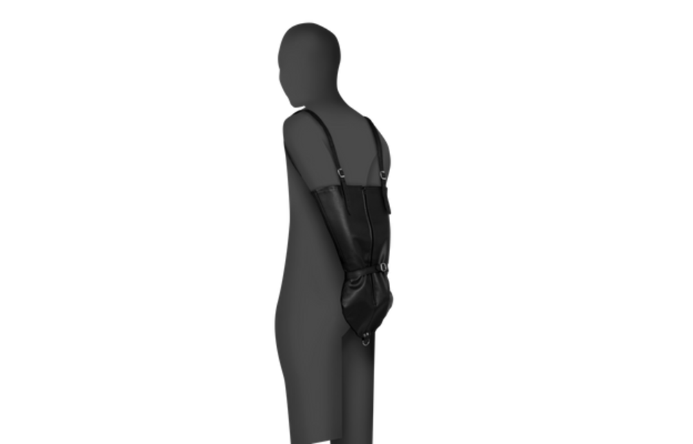 Strakke Zwarte Pu Armbinder Met Ritssluiting & Slot | Ouch!