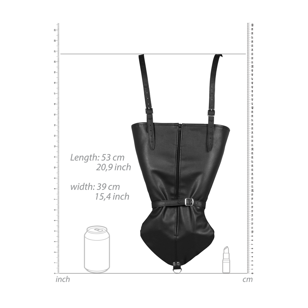 Strakke Zwarte Pu Armbinder Met Ritssluiting & Slot | Ouch!