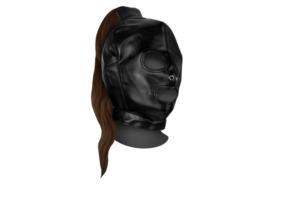 Maske mit braunem Pferdeschwanz