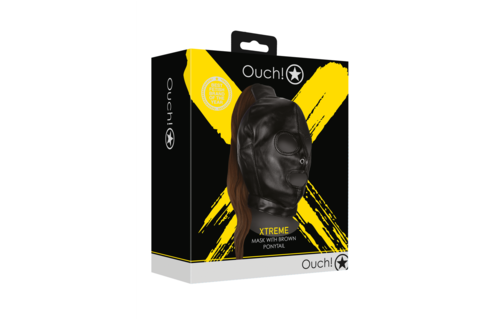 Masker met bruine paardenstaart