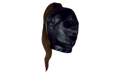 Masker met bruine paardenstaart