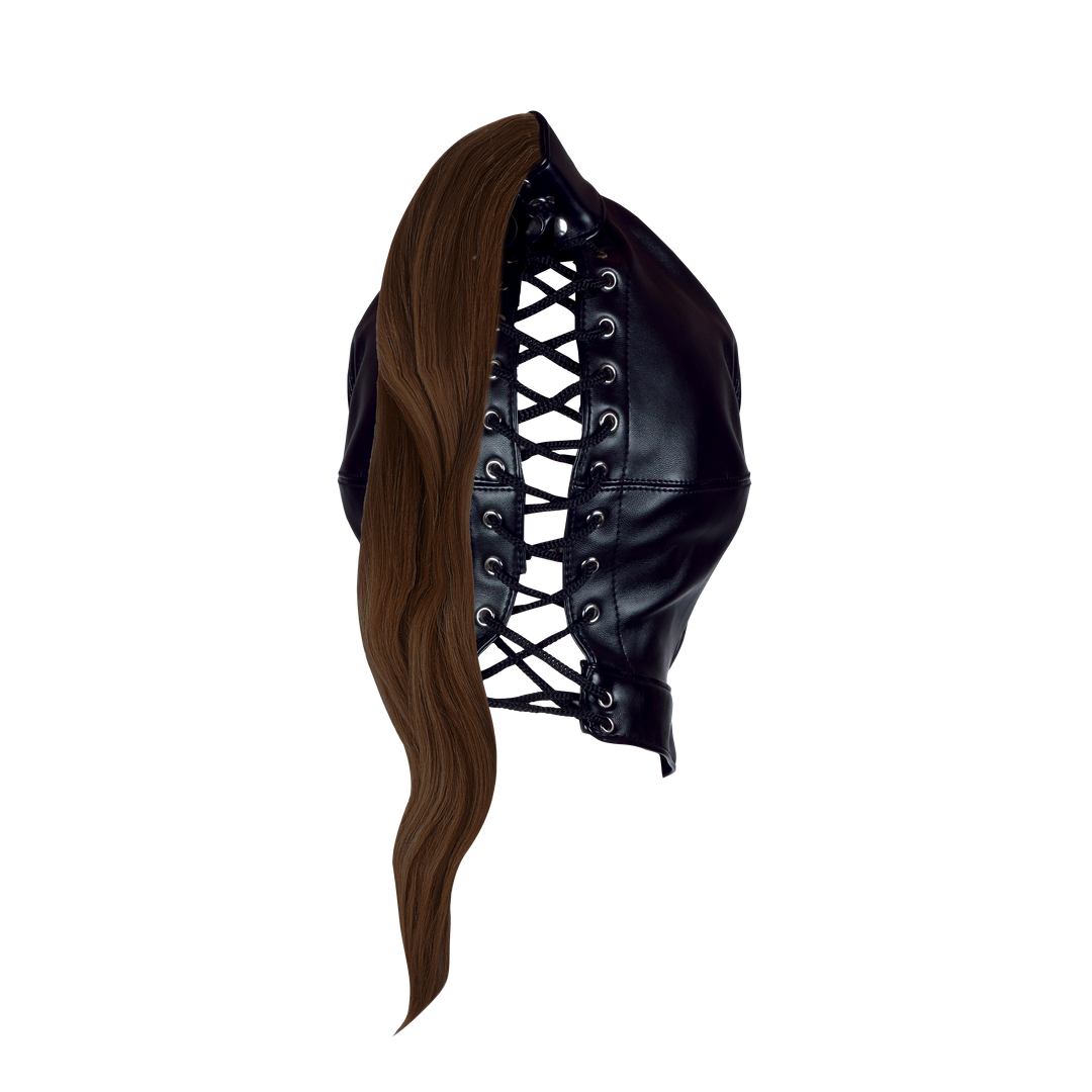 Masker met bruine paardenstaart