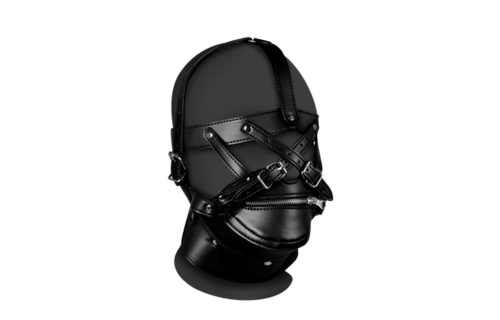 Head Harness With Zipper Mouth & Lock – Ultimate BDSM Control