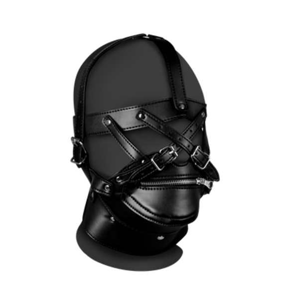 Head Harness With Zipper Mouth & Lock – Ultimate BDSM Control