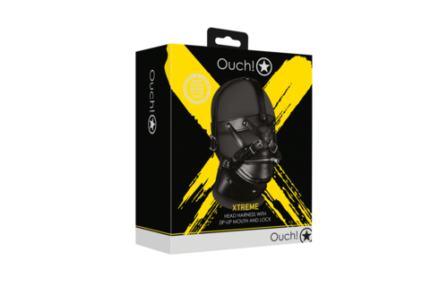 Head Harness With Zipper Mouth & Lock – Ultimate BDSM Control