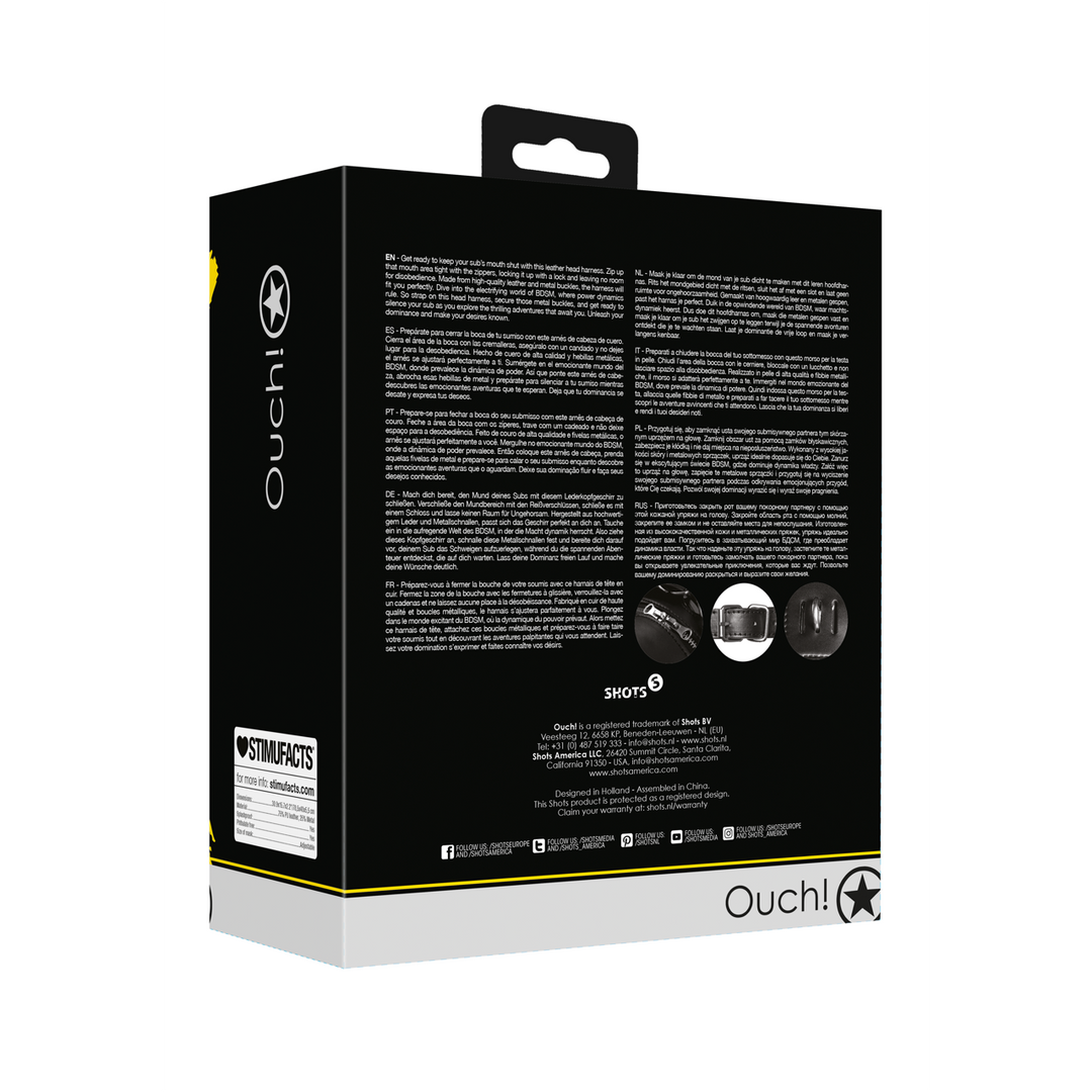 Kopfgeschirr mit Reißverschlussmund & Schloss – Ultimative BDSM-Kontrolle