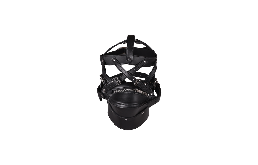 Head Harness With Zipper Mouth & Lock – Ultimate BDSM Control