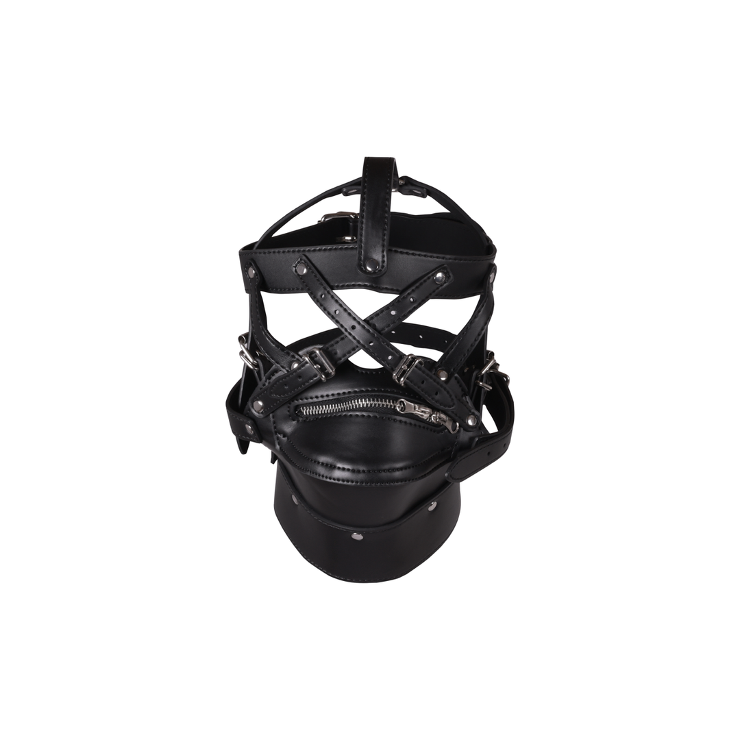 Head Harness With Zipper Mouth & Lock – Ultimate BDSM Control
