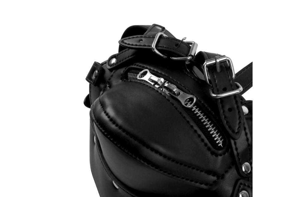 Head Harness With Zipper Mouth & Lock – Ultimate BDSM Control