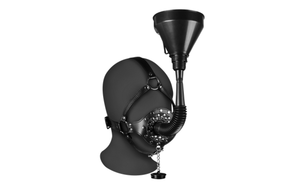 Offener Mundknebel-Kopfgeschirr mit Trichter – BDSM-Vergnügen